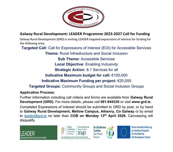 Galway Rural Development (GRD) LEADER Programme 2023-2027 | Galway ...